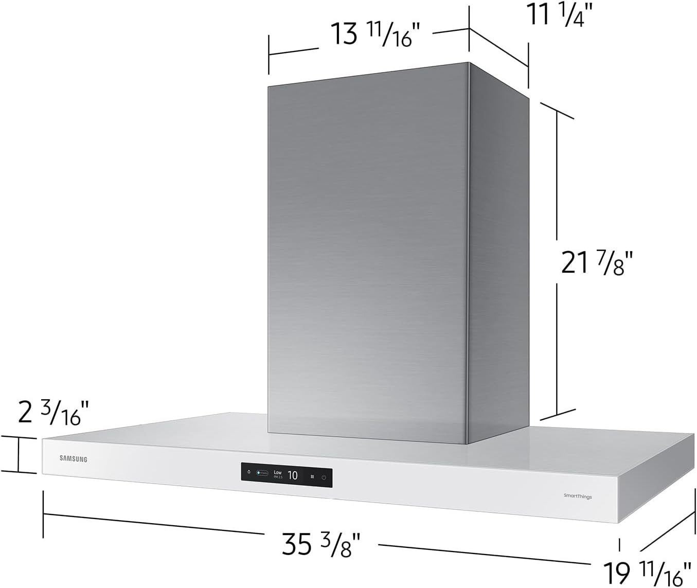 Samsung 36" Bespoke Smart Wall Mount Hood, LCD Display & Touch Control, Triple Air Sensor, Low Noise, WiFi Connected, Clean White, NK36CB700W12AA