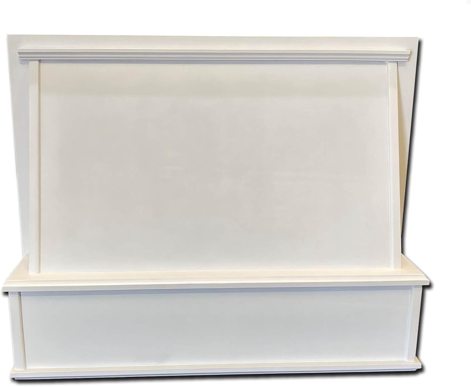 Castlewood Shaker Wood Range Hood Front - 30" W x 24" H - Pre-Primed Paint Grade - Kitchen Exhaust Cover (500 CFM Ventilator w/Liner)