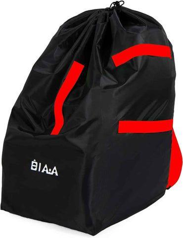 elaia Large Waterproof Car Seat Travel Bag for Airplane with Red Straps