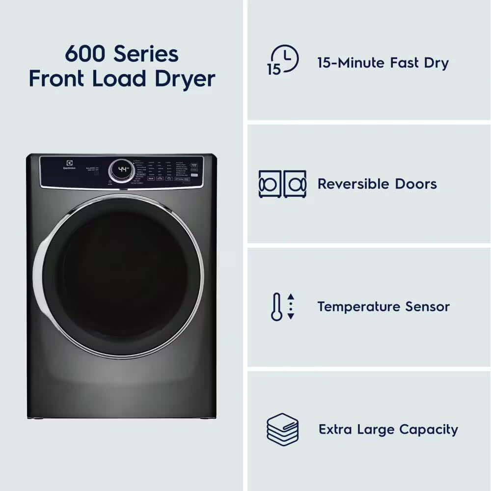 Electrolux 27" Electric Dryer with 8.0 Cu. Ft. Capacity, LuxCare™ Dry System, Predictive Dry™, Perfect Steam™, Eco-Friendly Normal Cycle