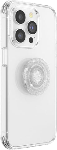 PopSockets Adhesive Phone Grip, Holder- Clear Glitter