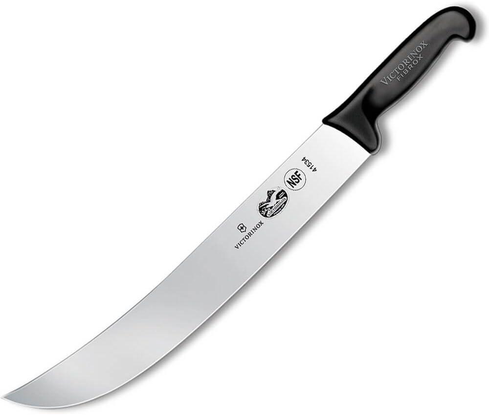 Victorinox Fibrox 10-Inch Curved Cimeter Knife, Granton Edge