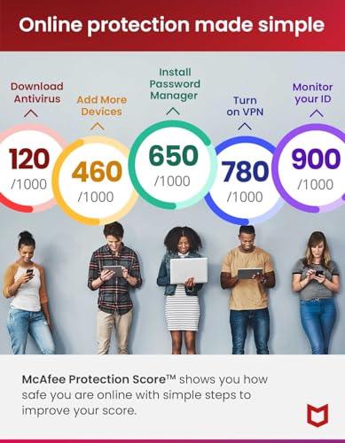 McAfee Total Protection 2024 | 3 Device | Cybersecurity Software Includes Antivirus, Secure VPN, Password Manager, Dark Web Monitoring