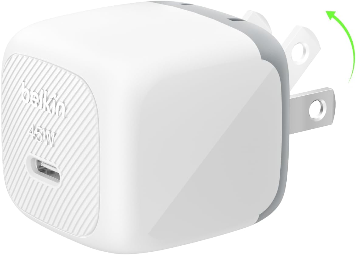 Belkin 45W Compact USB C Charger Block, Fast Charging for Travel