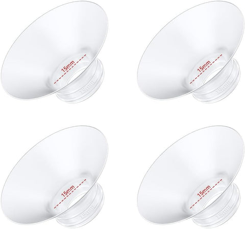 4PC Flange Insert 15mm Compatible with Momcozy M5/M6/M9/S12 Pro/V1 Pro/V1 Pro Breast Pump, Fit for Eufy/Elvie/Medela/Spectra/Lansinoh/NCVI/Lansinoh/TSRETE with 24mm Flange/Shield Breast Pump
