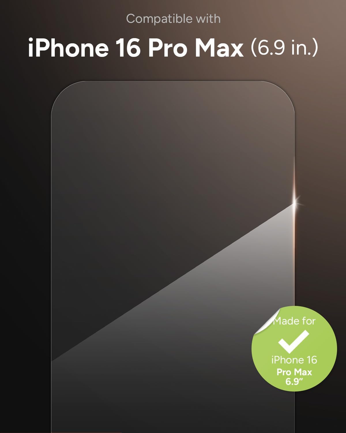 ZAGG Glass+ Screen Protector for iPhone 16 Pro Max – 3X Stronger Tempered Glass with Reinforced Edges, Scratch & Smudge Resistant, InvisibleShield, Easy Installation
