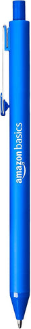 Amazon Basics Retractable Ballpoint Pens with Comfortable Grip for Smooth Writing, Blue Ink, Office and School Supplies, 12-Pack