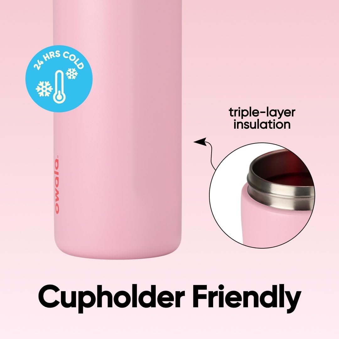 Owala FreeSip Stainless Steel Water Bottle 24 oz Angel Food Cake