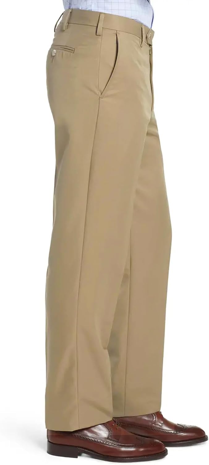 Men's Cozy Hidden Expandable Waist Dress Pants | Premium Stretch Texture Weave Work to Weekend Pants