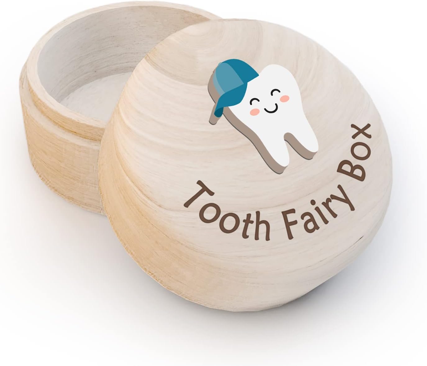 Tooth Fairy Box for Kids Hat Tooth Wooden Box and 3D Tooth