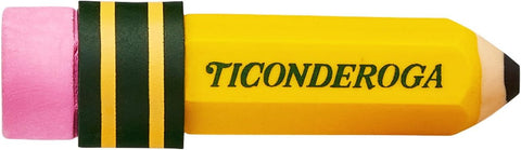 Ticonderoga Pencil Shaped Erasers, Yellow, 3 Count