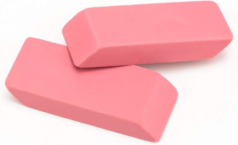 Amazon Basics Rectangular Erasers for School and Office, Pink, Art Eraser for Drawing, Stationery Supplies, 24 Count