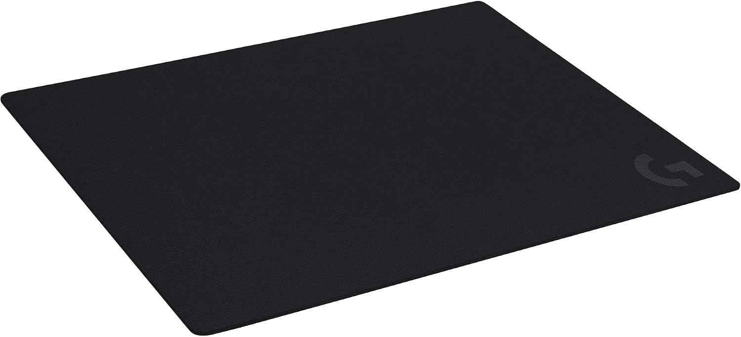 Logitech G640 Large Cloth Gaming Mouse Pad (600x460x3) - Black | Optimized for gaming sensors, moderate surface friction