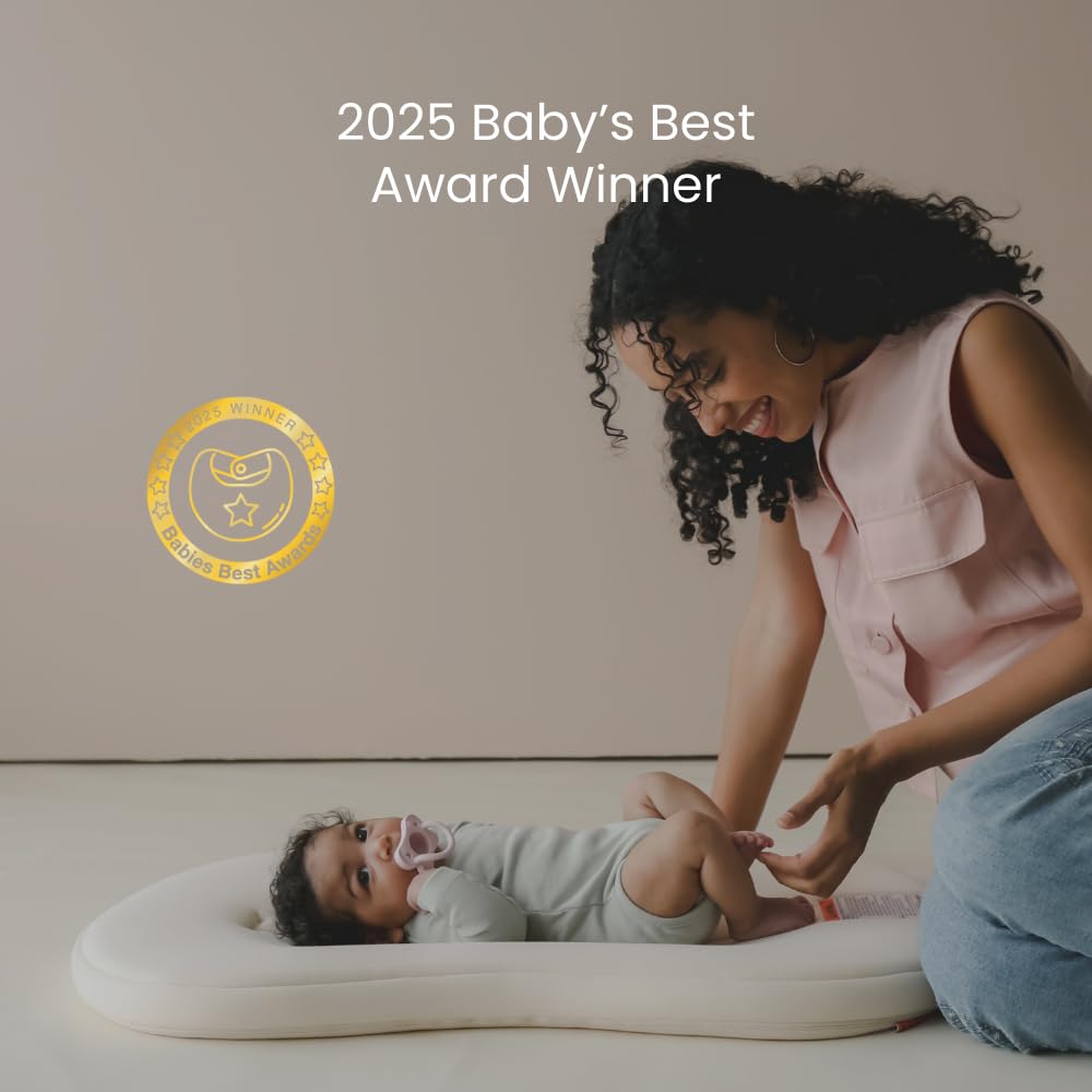 snuggle me Organic Newborn Baby Infant Lounger Pillow & Travel Bag - Natural