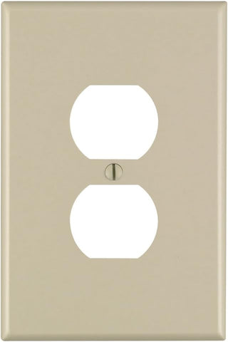 Leviton 001-88103-W Single Gang White Duplex Receptacle Wallplate