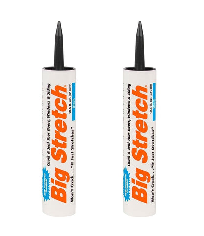 Sashco - BIG-P-B-12 Big Stretch Acrylic Latex High Performance Caulking Sealant, 10.5 Ounce Cartridge, Black (Pack of 12)