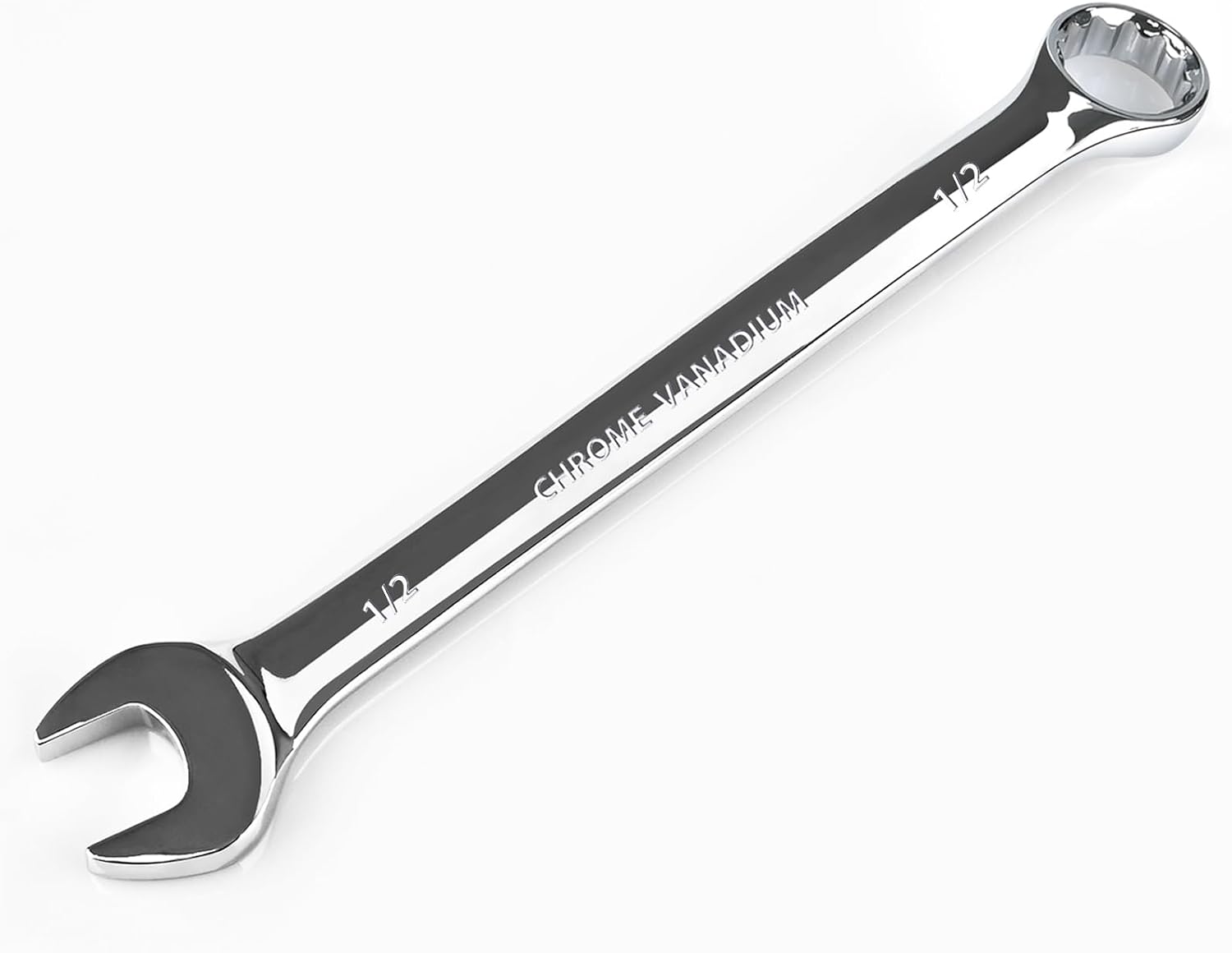 1/2 Wrench, Industrial Grade Spanner, Combination Wrenches SAE with 12-Point Box End, 15-Degree Offset, 1/2 Wrenches Chrome Vanadium Steel Mirror Polished