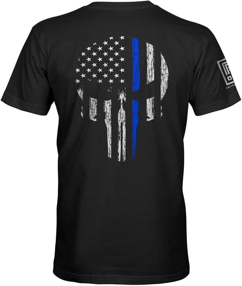 Fantastic Tees American Flag Skull Service Men's Patriotic T-Shirt