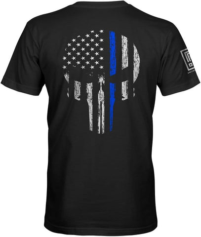 Fantastic Tees American Flag Skull Service Men's Patriotic T-Shirt