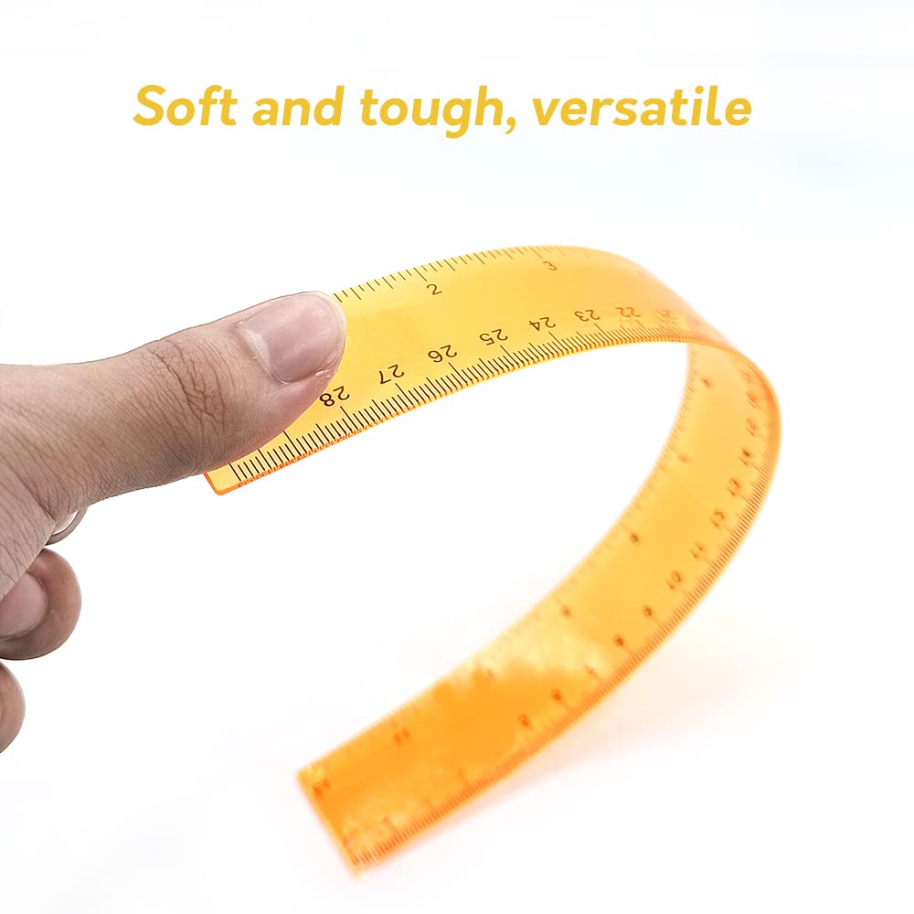 Color Clear Ruler Plastic Rulers - Ruler 12 inch, Kids Ruler for School