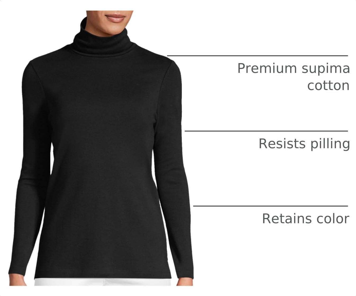 Lands' End Women's Supima Cotton Turtleneck
