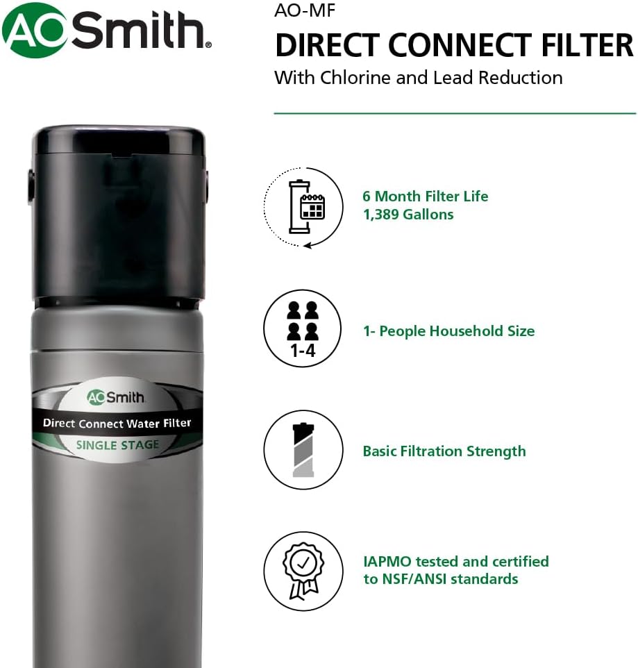 A. O. Smith Under Sink Water Filter | Basic Direct Connect | AO-MF