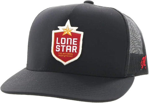 HOOEY Lone Star Beer Patch Trucker Hat for Men, Adjustable Snapback Mesh Baseball Cap, 5-Panel Western Work Hat