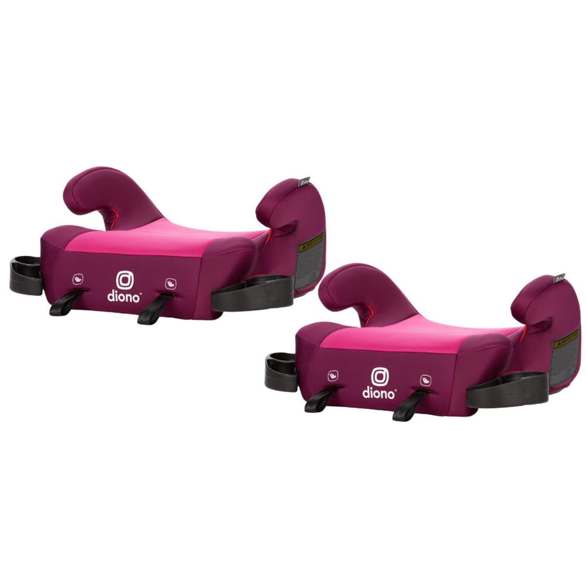 Diono Solana 2 XL Pack of 2 2022, Dual Latch Connectors, Lightweight Backless Belt-Positioning Booster Car Seat, 8 Years 1 Booster Seat, Pink
