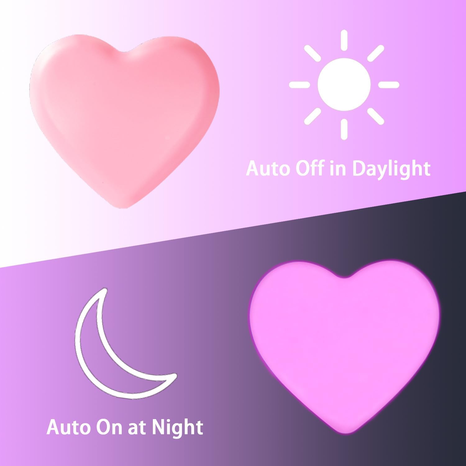 INZU Night Lights Plug into Wall, LED Night Light for Kids, Cute Nightlight with Auto Dusk to Dawn Sensor, LED Nightlight with Soft Warm Light for Bedroom, Nursery, Bathroom, Hallway (4Pack Pink)