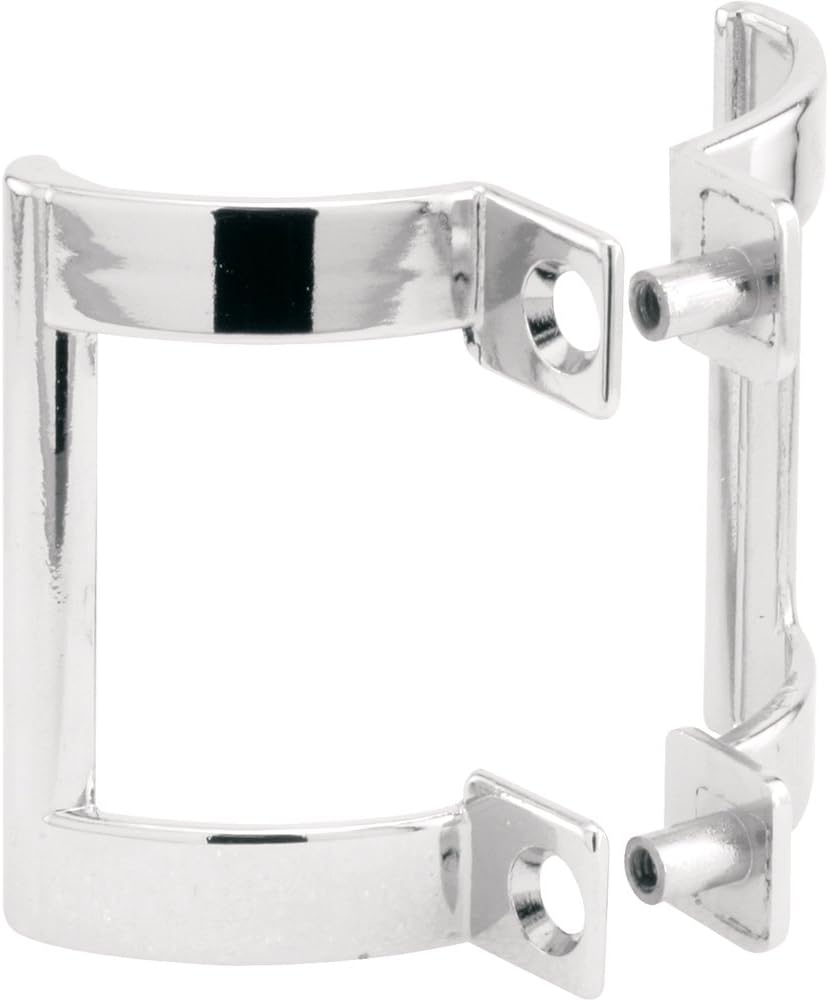 Prime-Line M 6159 Diecast Shower Door Handle Set for Shower Doors or Tub Enclosure, 2” Hole Center, Brass (Single Pack)
