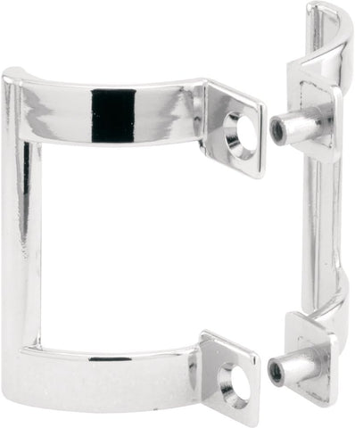 Prime-Line M 6159 Diecast Shower Door Handle Set for Shower Doors or Tub Enclosure, 2” Hole Center, Brass (Single Pack)