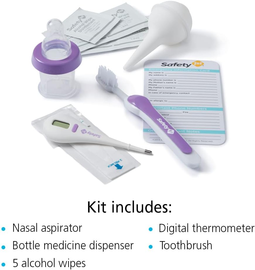 Safety 1st Deluxe Baby Healthcare and Grooming Kit, Pyramids Grape Juice, Newborn Baby Essentials, One Size, 24 Pieces