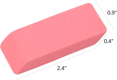 Amazon Basics Rectangular Erasers for School and Office, Pink, Art Eraser for Drawing, Stationery Supplies, 24 Count