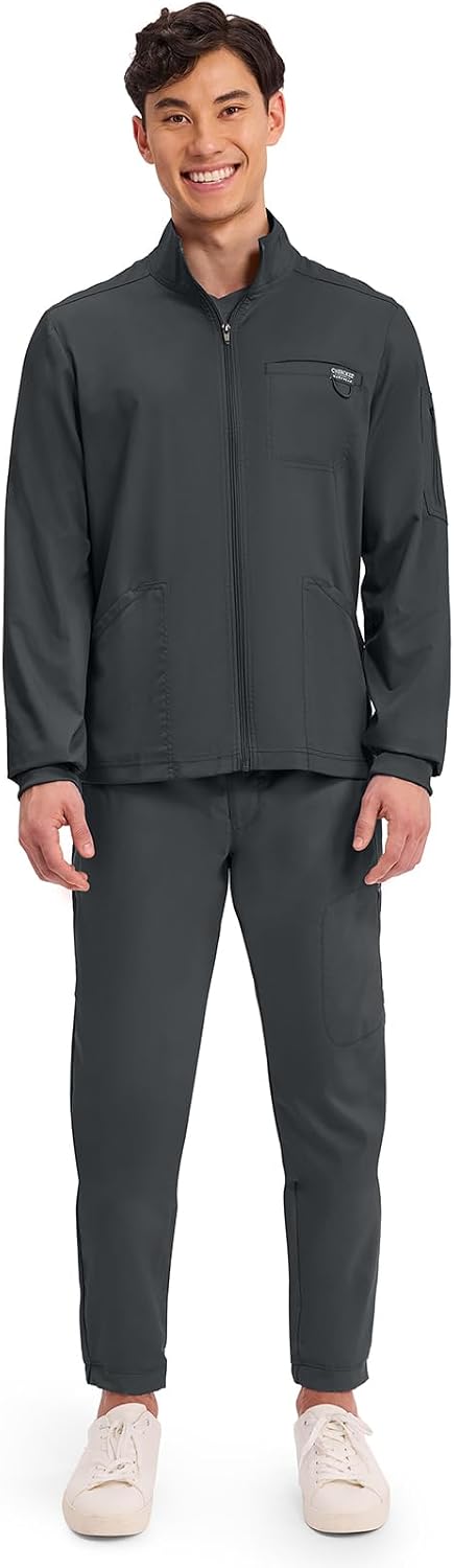 Cherokee WW Revolution Scrubs Jacket for Men Zip Front 5 Pockets