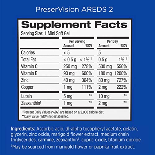 PreserVision AREDS 2 + Multivitamin 2-in-1 Eye Contains Vitamin C D E & Zinc Softgels Packaging May Vary, 100 Count