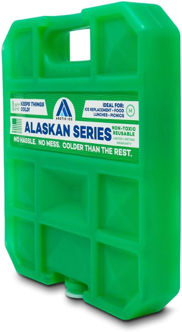 Arctic Ice Alaskan Series Long Lasting Reusable Ice Pack - Freezes at 32° Fahrenheit - Keeps Food & Drinks Cool Without The Risk of Freezing