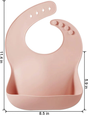 PandaEar Set of 3 Silicone Baby Bibs Waterproof, Soft, Unisex, 10-72 Months