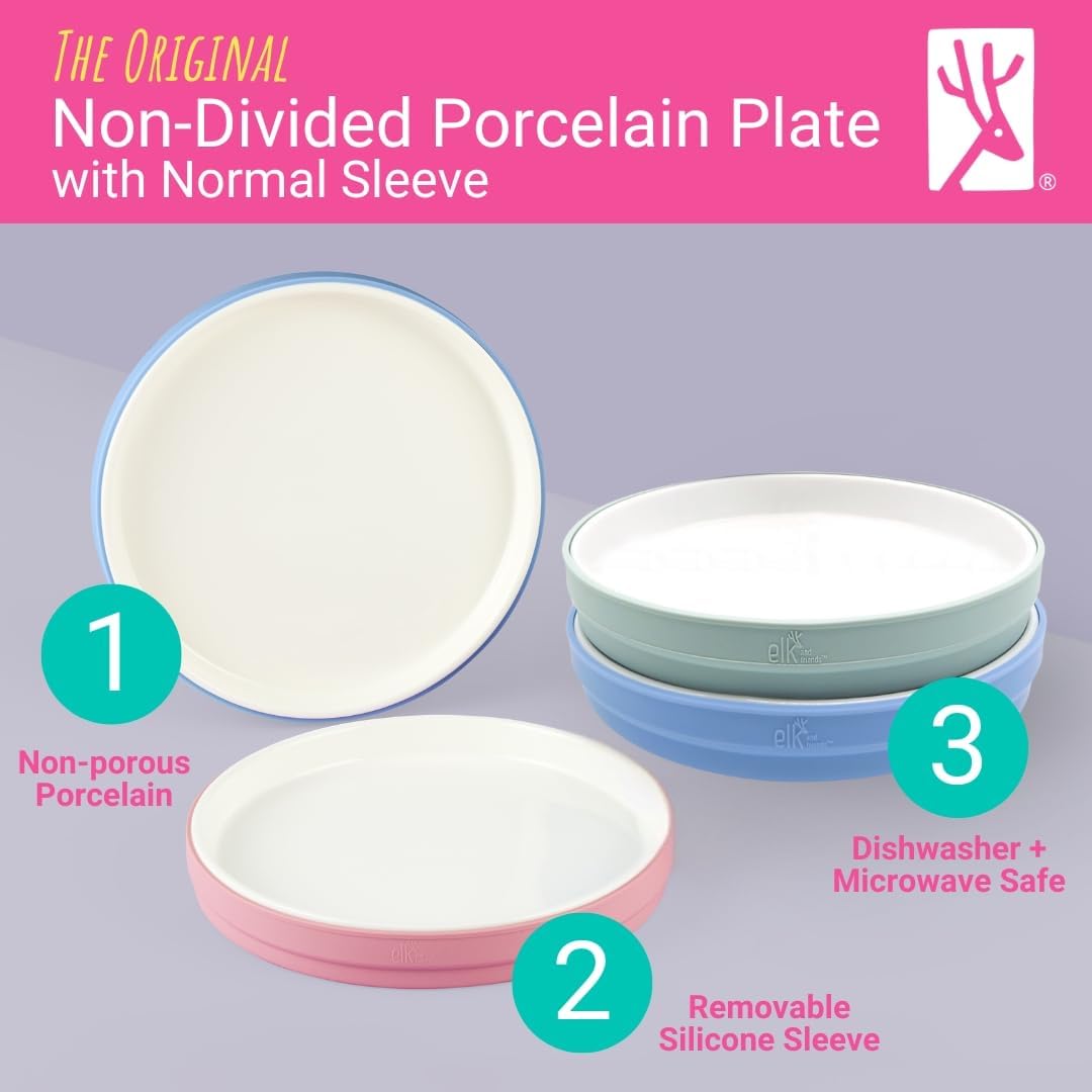 Elk and Friends Kids/Toddler 7.8" Porcelain Plates + Sleeves | 4pk