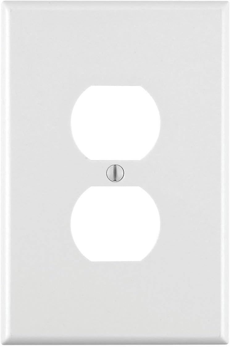 Leviton 001-88103-W Single Gang White Duplex Receptacle Wallplate