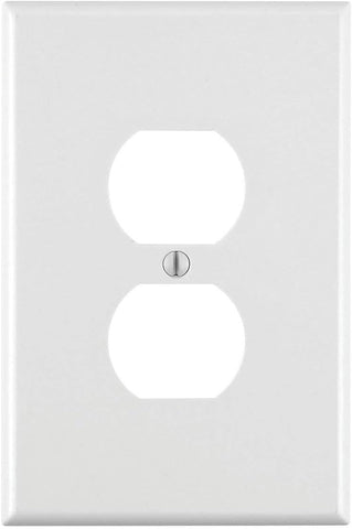 Leviton 001-88103-W Single Gang White Duplex Receptacle Wallplate