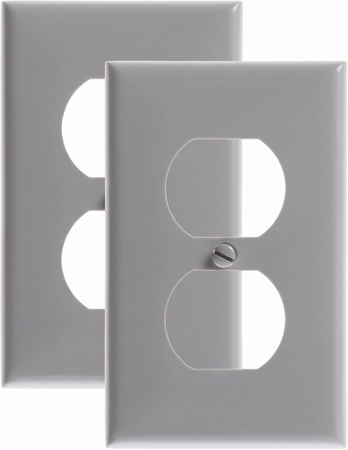 Leviton 1-Gang Duplex Device Receptacle Wallplate, Standard Size, Thermoplastic Nylon, Device Mount, 1 Pack, 80703-W, White