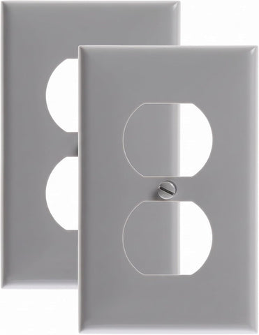 Leviton 1-Gang Duplex Device Receptacle Wallplate, Standard Size, Thermoplastic Nylon, Device Mount, 1 Pack, 80703-W, White