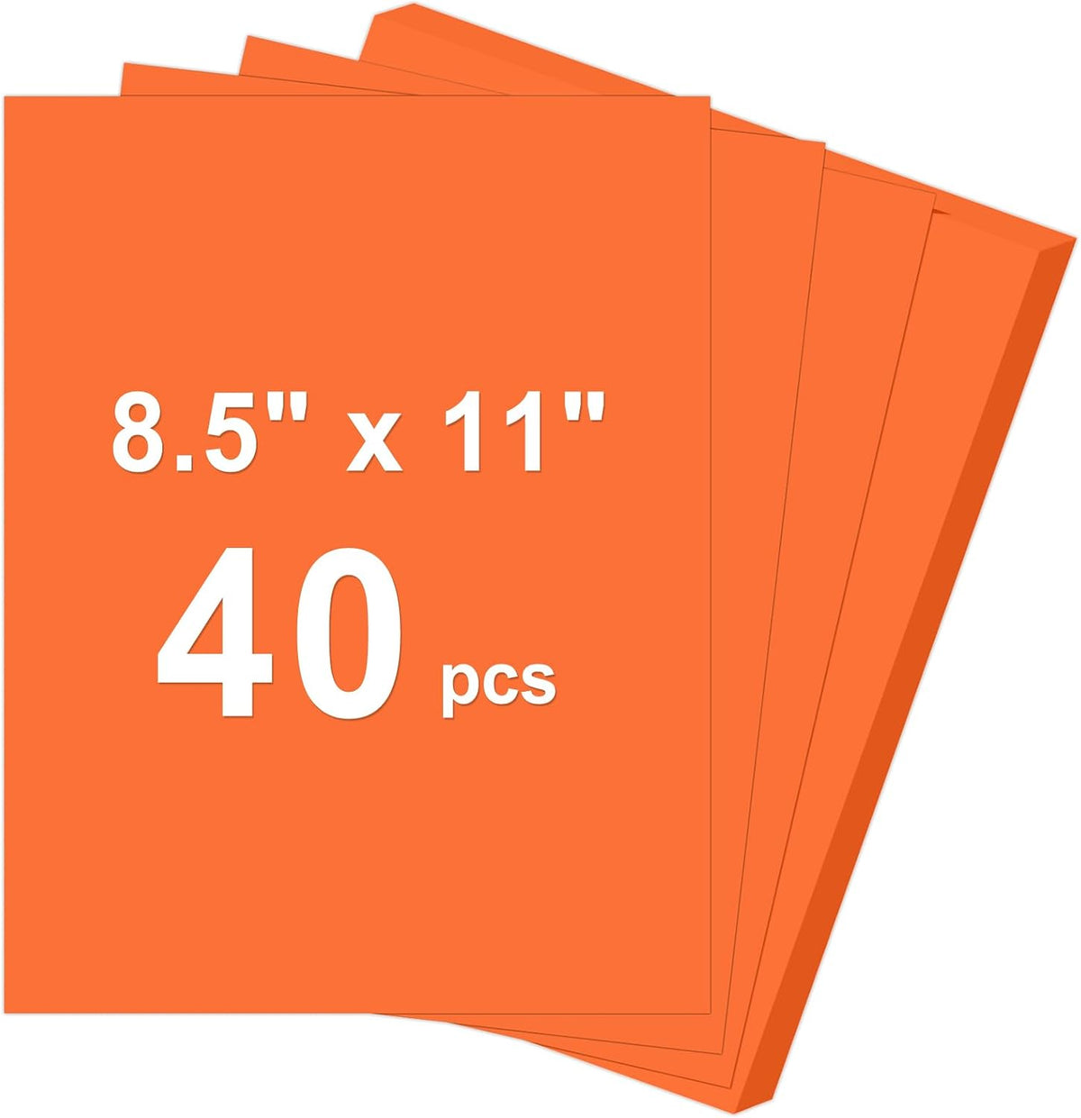40 Sheets Cardstock 8.5x11, 65lb Orange Red Card Stock, Construction Paper