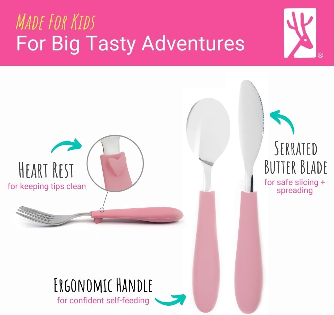 Elk and Friends Kids/Toddler Silverware with Silicone Handles | 6pcs