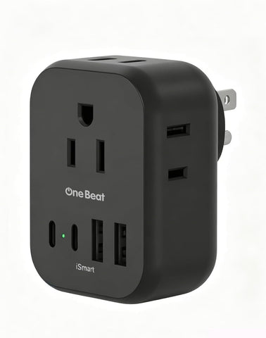 Travel Cruise Ship Essentials, Mini Multi Plug Wall Outlet Extender, Black