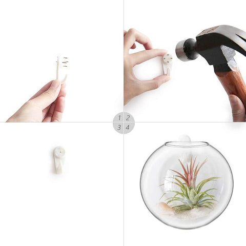 Mkono Wall Propagation Planters, 4 Pack Oblate Hanging Plant Holder Vase