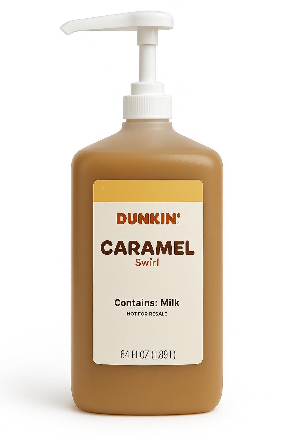 Dunkn Donnuts, Caramel Syrup for Coffee – 64 oz Jug of Rich, Sweet Flavoring for Lattes, Iced Coffee, Frappes & Desserts – Barista-Style Caramel Swirl Syrup