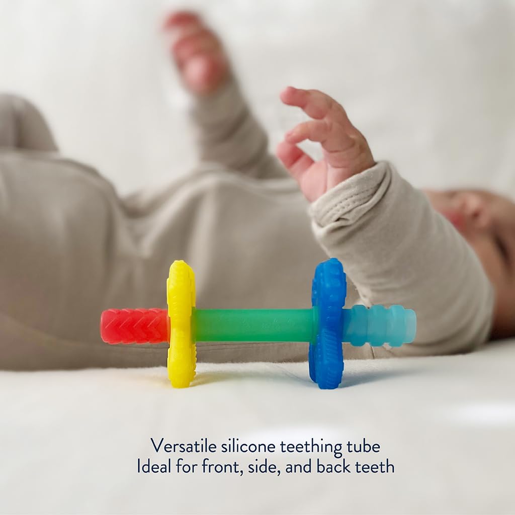 Itzy Ritzy Teensy Soothing Teething Tube, Made with Soft Silicone (Rainbow)