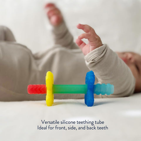 Itzy Ritzy Teensy Soothing Teething Tube, Made with Soft Silicone (Rainbow)