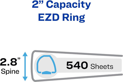 Avery Heavy-Duty View 3 Ring Binder, 2" One Touch EZD Rings, 1 Purple Binder (Pack of 2)